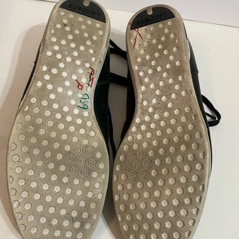 Lacoste Men's Black Leather Shoes Size 12
